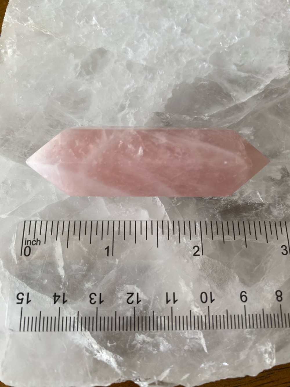 Rose Quartz Double-Terminated Crystal Point - Picture 3 of 3